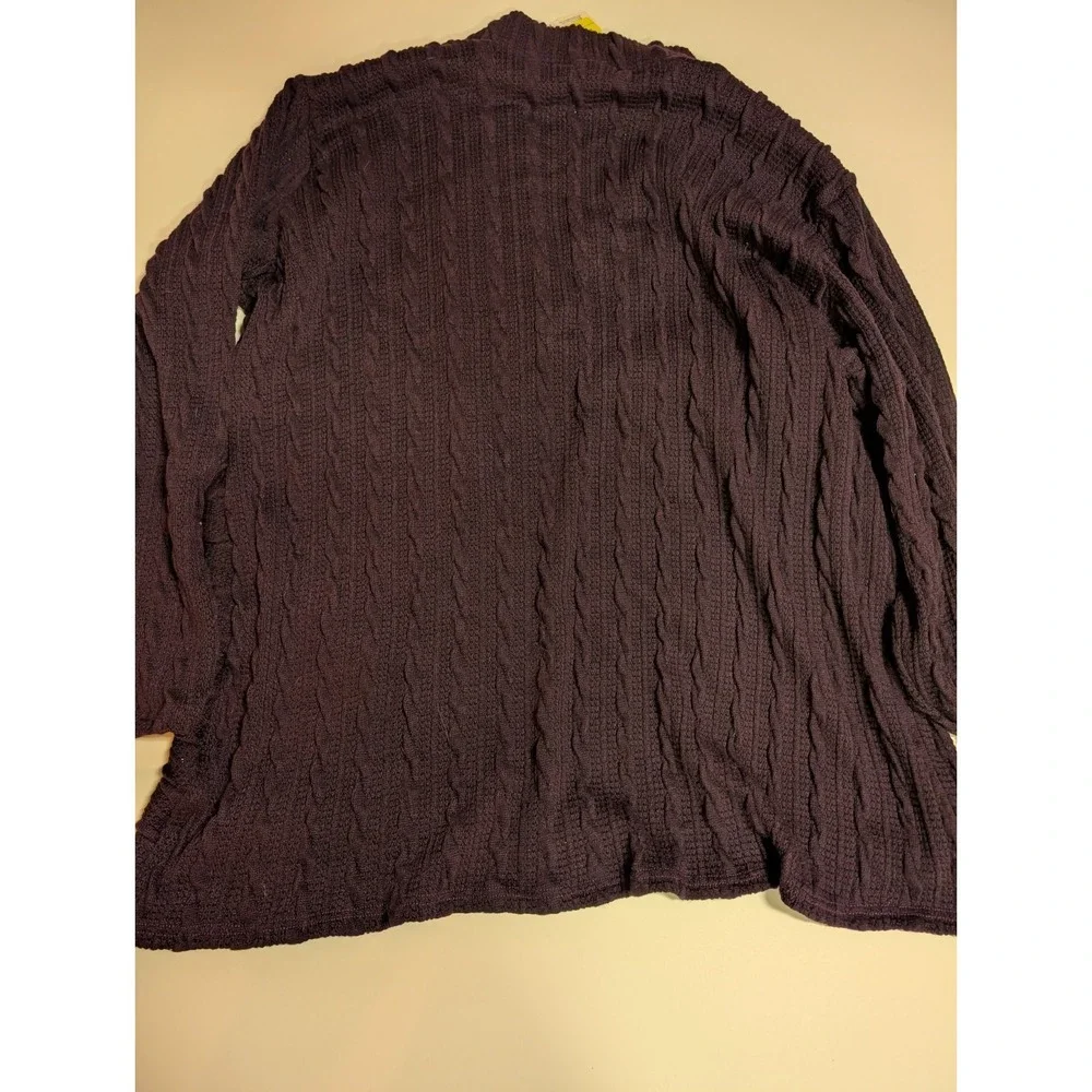 NWT Weekend by Suzanne Betro‎ 4X Purple Cable Knit Tunic Top V-Neck Tulip Hem